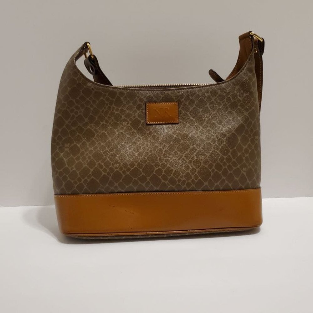 Nina Ricci Vintage Coated Canvas Shoulder Bag